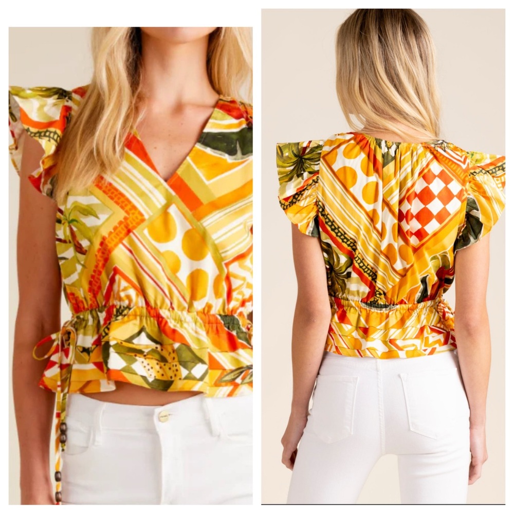 Aldean Adair Marina Top in Desert Patch Size Small NWT